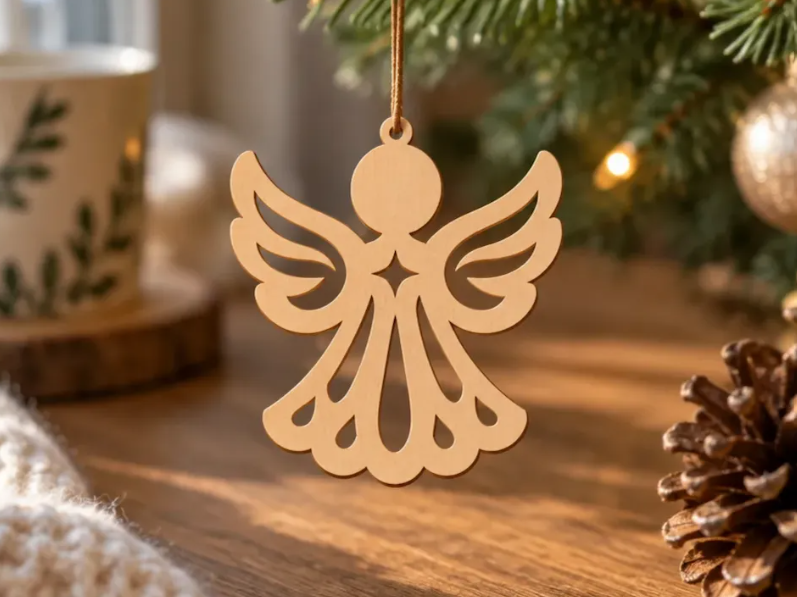 Angel III Wooden Ornament