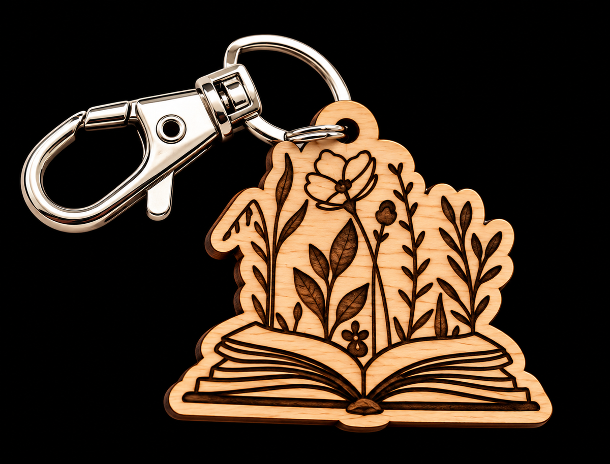 Botanical Book Keychain
