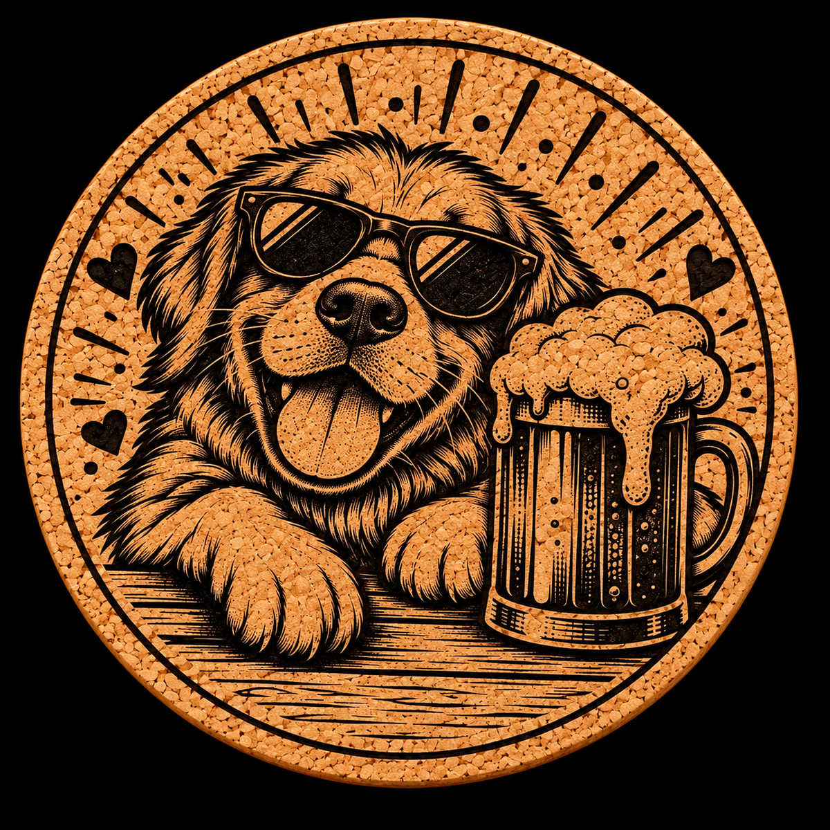 Dog with A Beer Coaster
