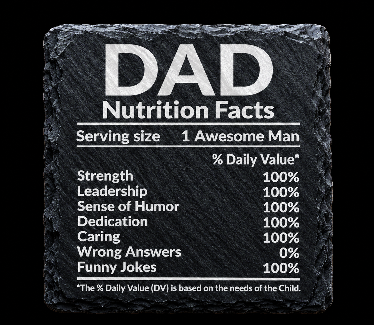 Dad Nutrition Facts - Slate Coaster
