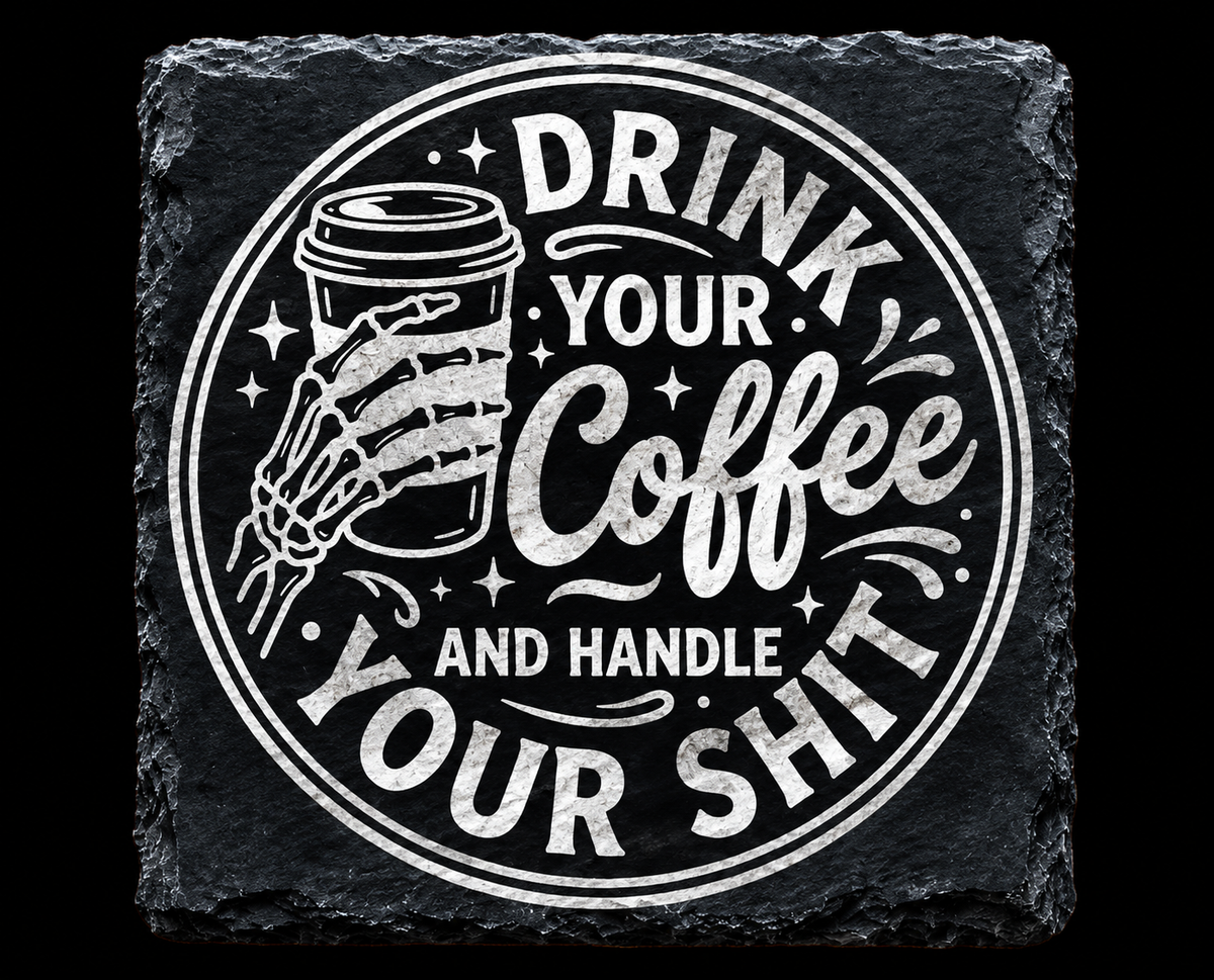 Drink Your Coffee ..... - Slate Coaster
