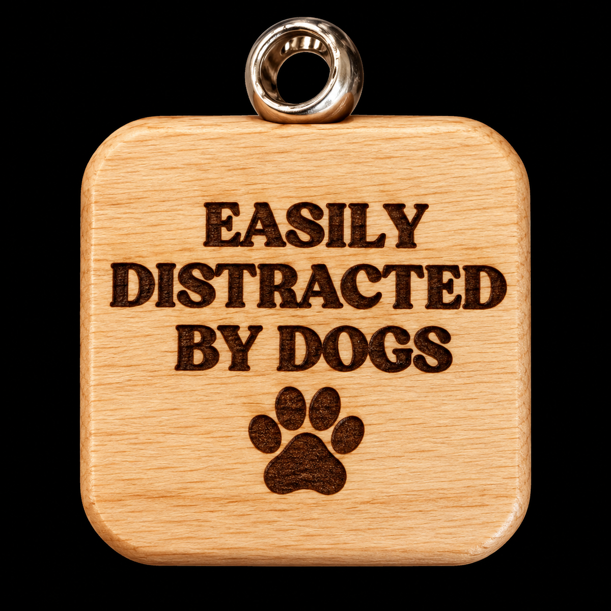 Easily Distracted By Dogs Keychain