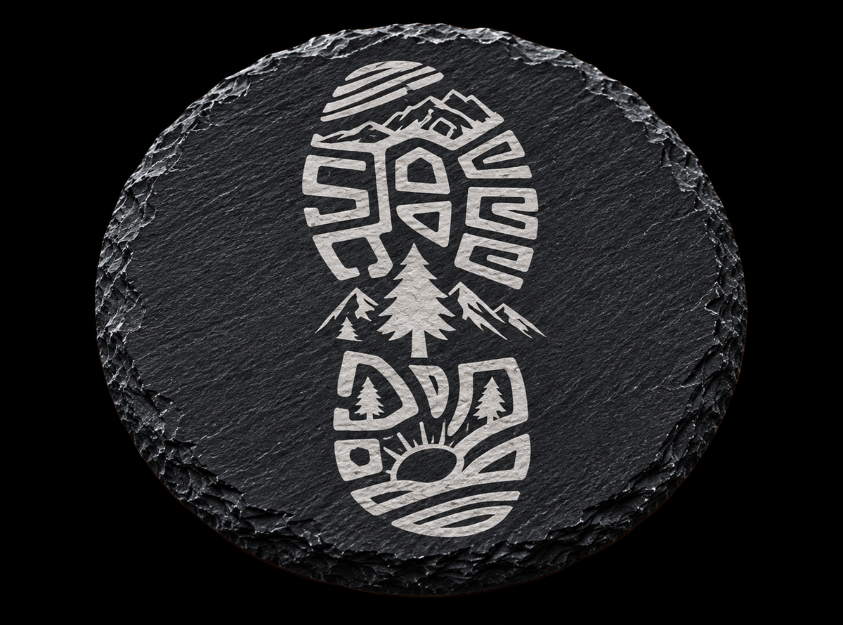 Mountain Boot Print - Slate Coaster