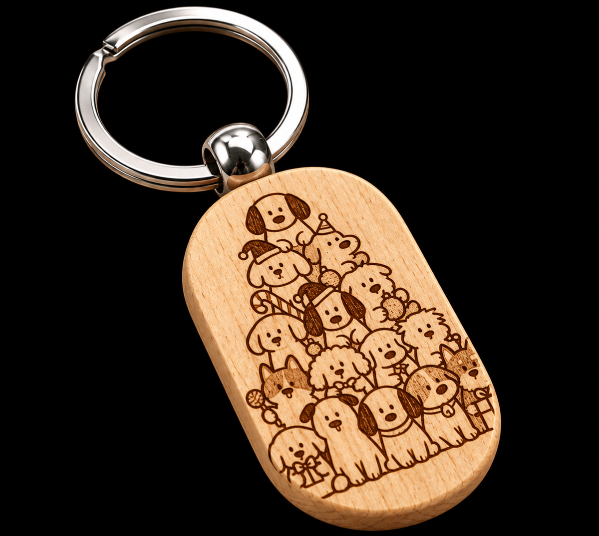 Puppy Pile Keychain