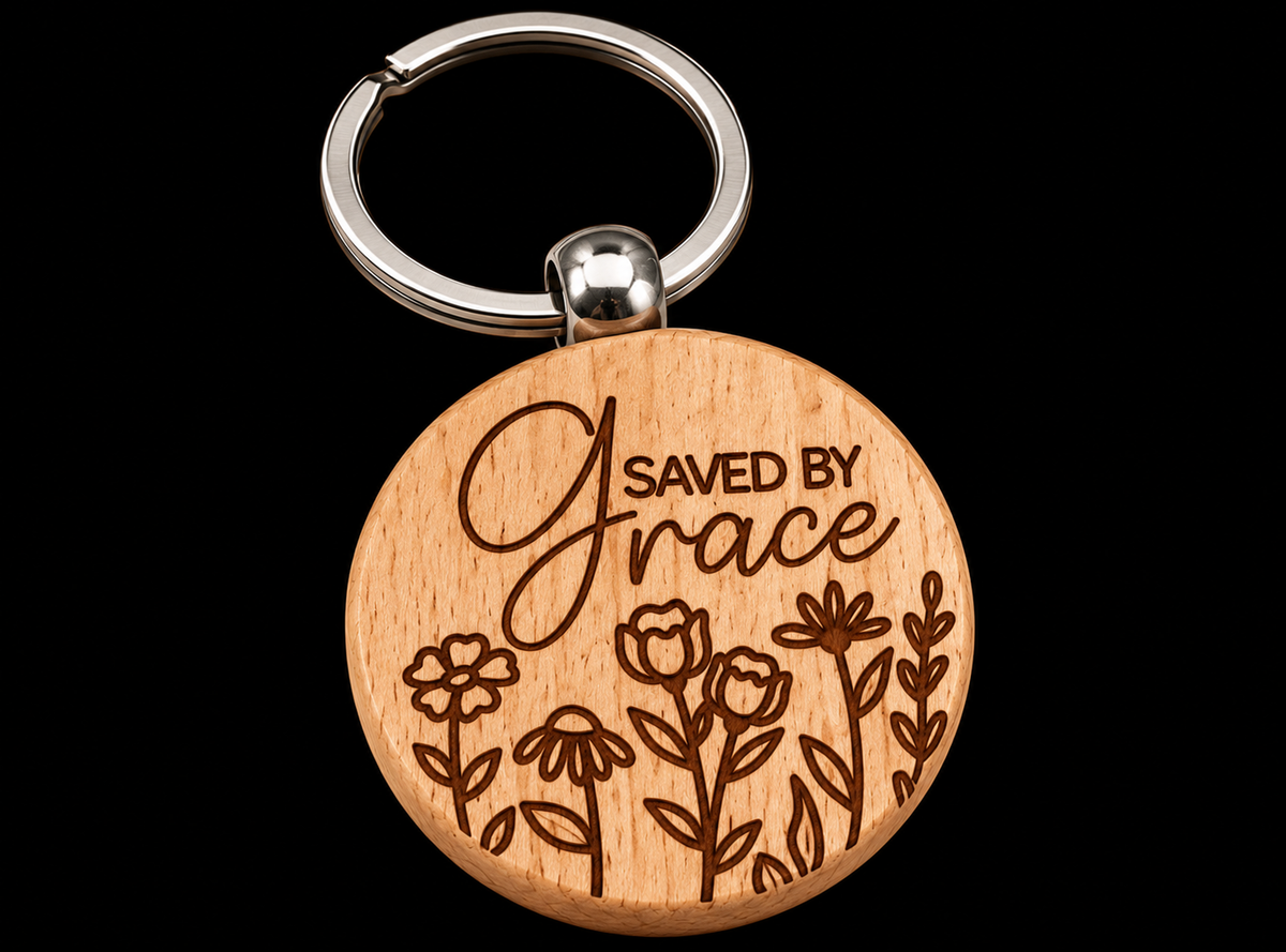 Saved By Grace Keychain