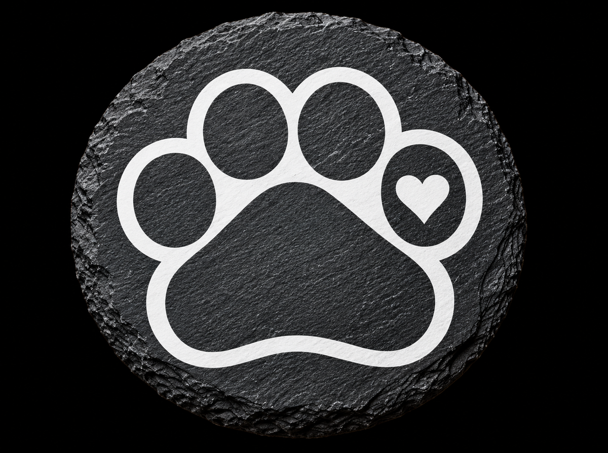 Paw with Heart - Slate Coaster