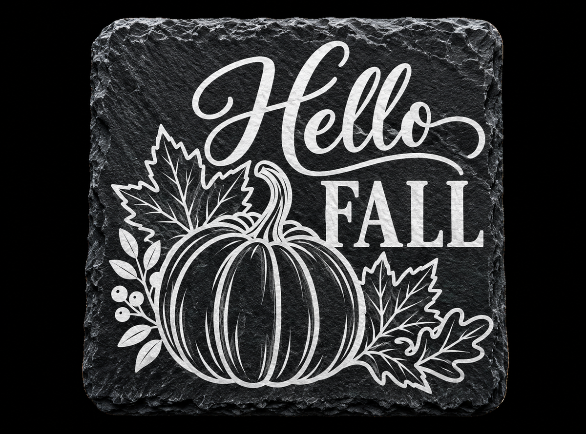 Hello Fall - Slate Coaster