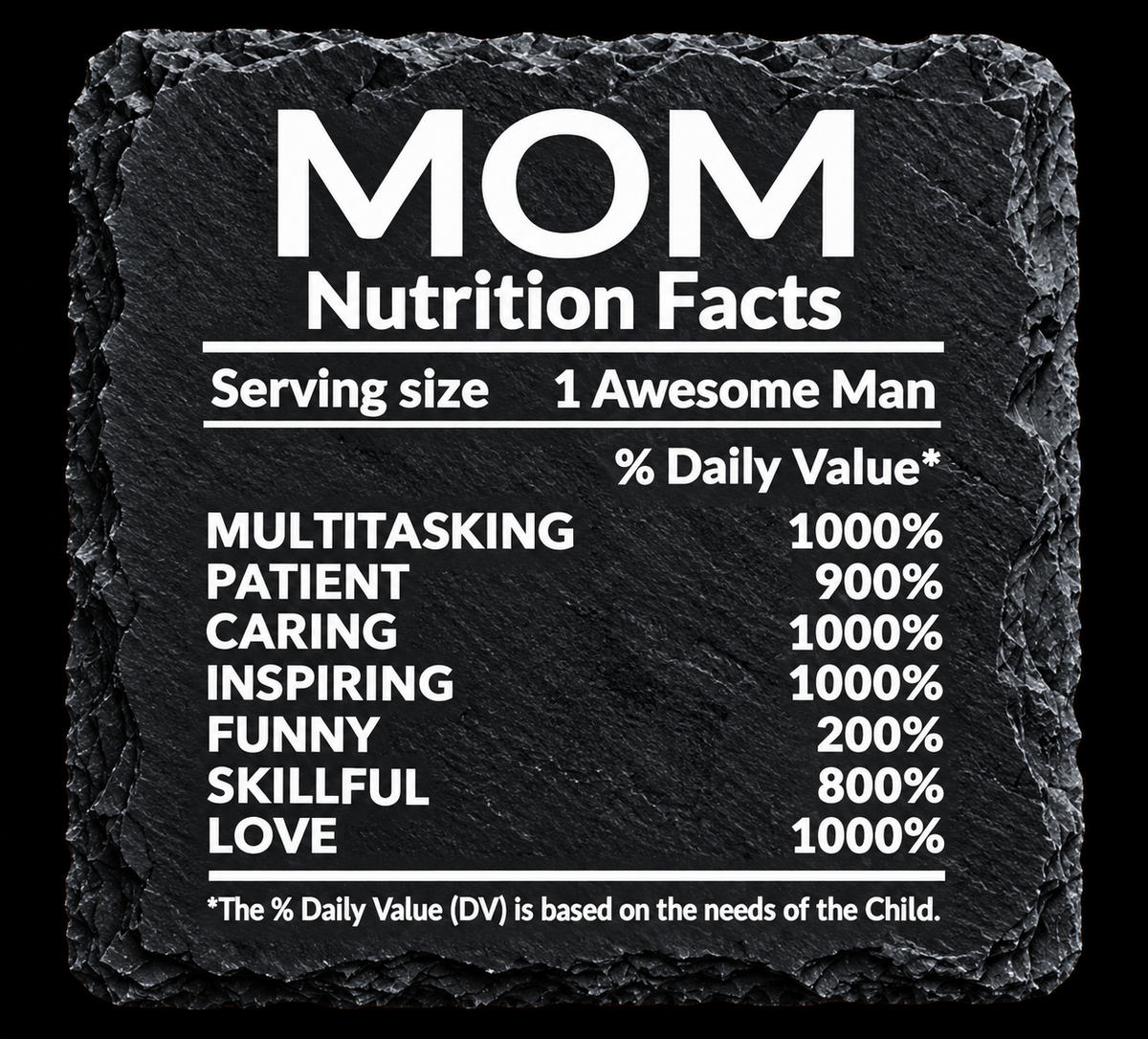 Mom Nutrition Facts - Slate Coaster