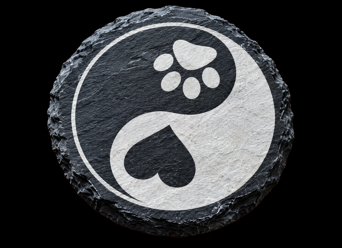 Pet Themed Yin Yang - Slate Coaster