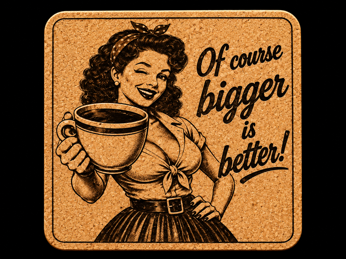 Retro Of Course Bigger is Better Coaster