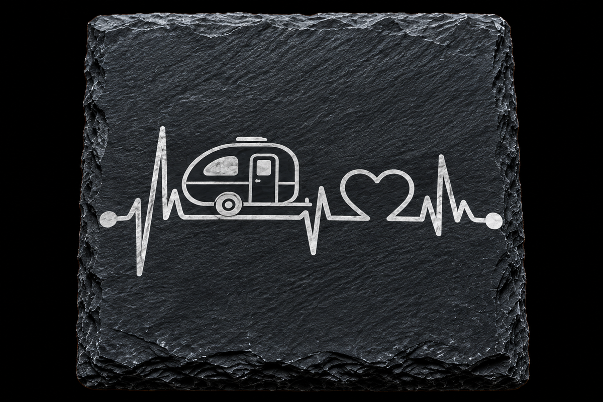Camper Heartbeat - Slate Coaster