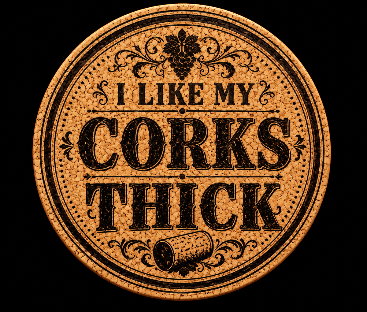 I Like My Corks Thick Coaster